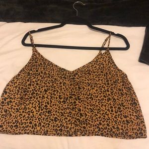 Cropped, loose, cheetah print tank